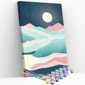 Kit pintura numerada - Montanhas céu azul marinho
