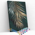 Kit pintura numerada - Folhas finas douradas