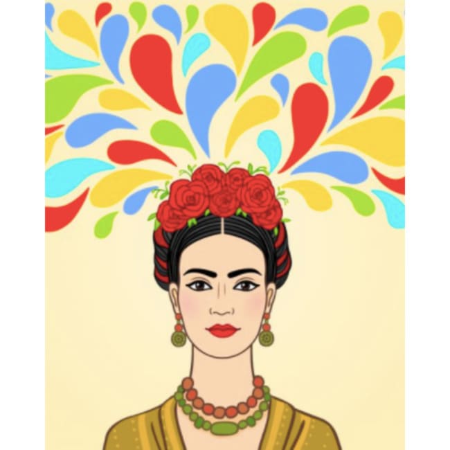 Kit pintura numerada terapêutica - Frida Kahlo desenho