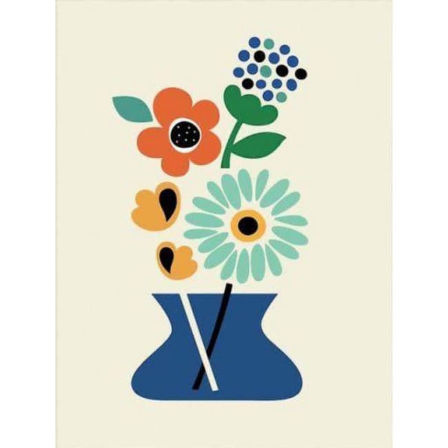 Kit pintura numerada - Vaso de flores desenho