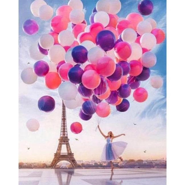 Kit pintura numerada - Torre Eiffel e balões