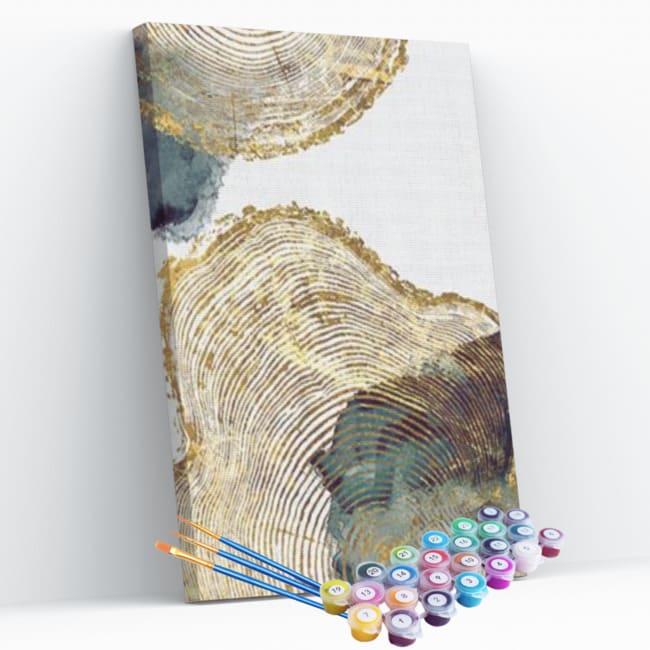 Kit pintura numerada  - Abstrato dourado 2