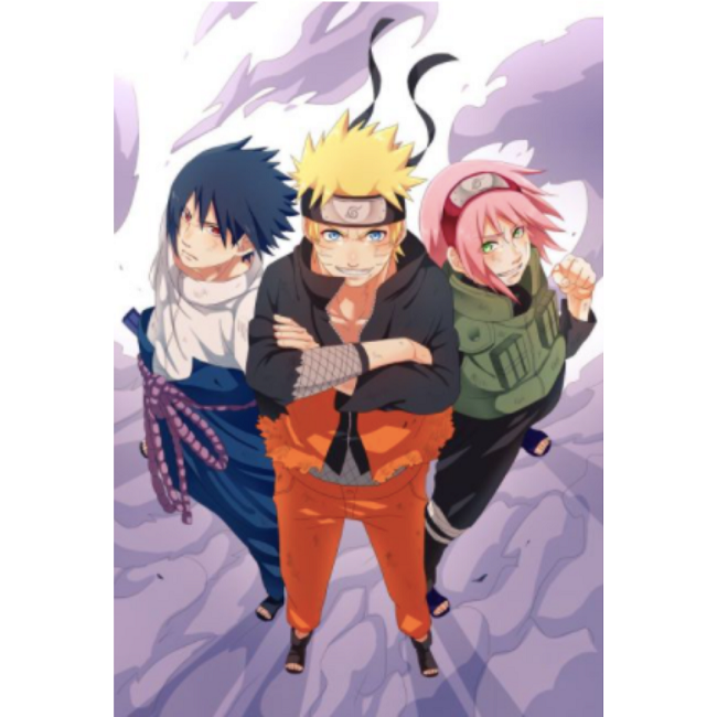 Kit pintura numerada  - Naruto, Sakura e Sasuke