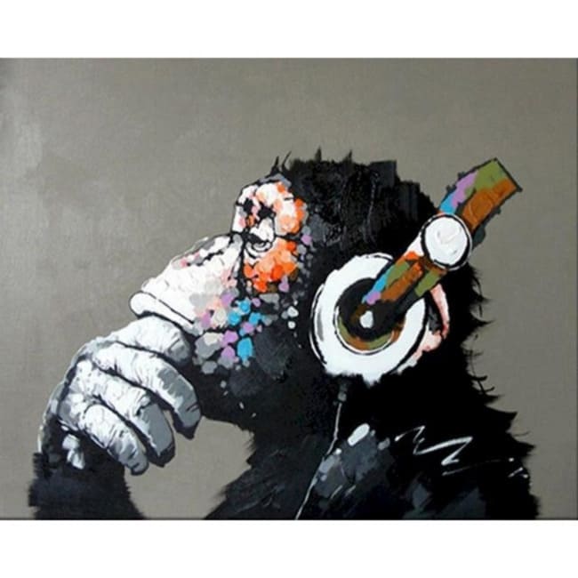 Kit pintura numerada - Macaco Feel the Vibe