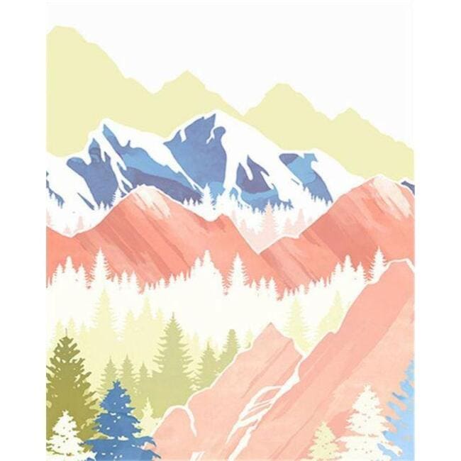 Kit pintura numerada terapêutica - Montanhas céu gelo