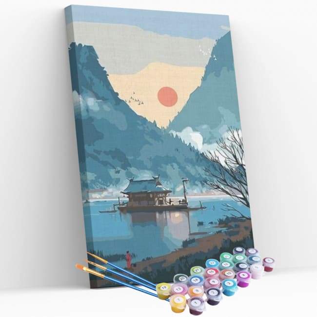 Kit pintura numerada  - Casa ilha