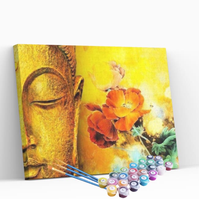 Kit pintura numerada- Buda dourado