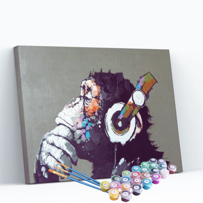 Kit pintura numerada - Macaco Feel the Vibe