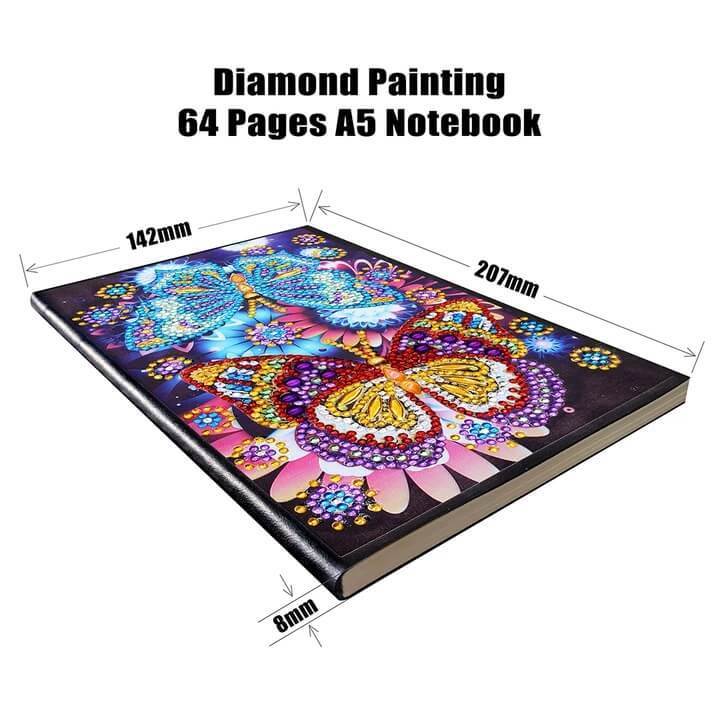 Caderno de pintura de diamante de romance de borboleta