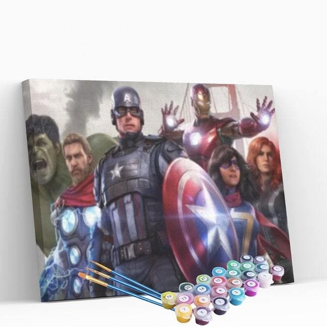 Kit pintura numerada - Vingadores/Avengers Marvel 2