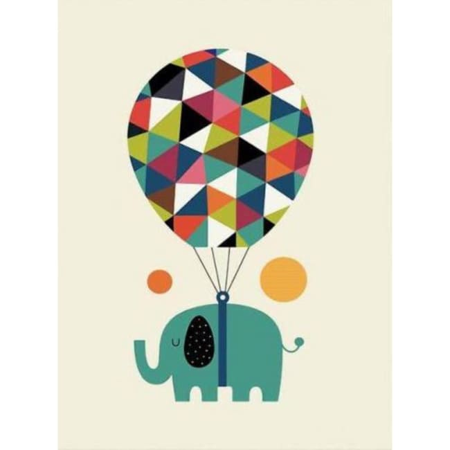 Kit pintura numerada  - Elefante balão desenho