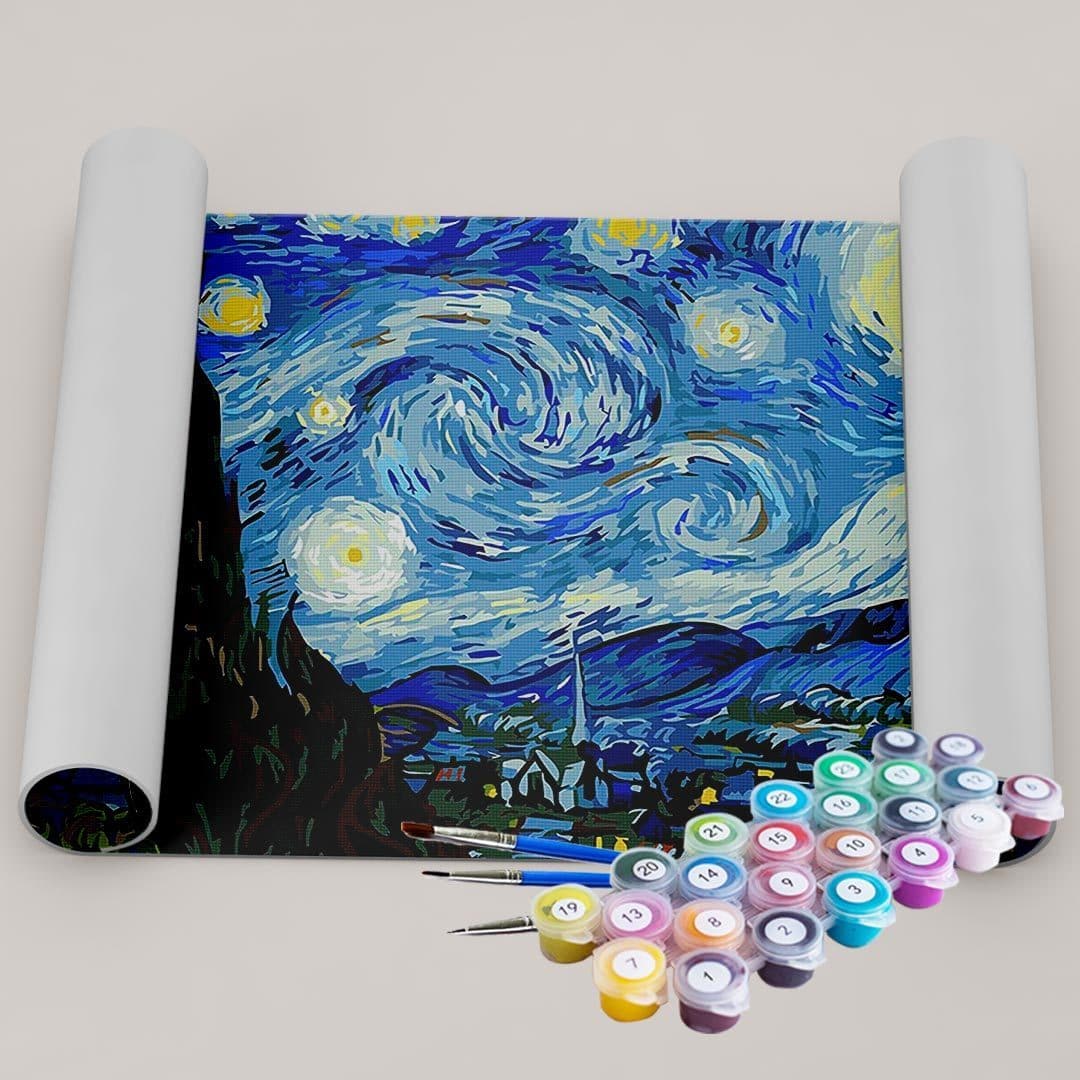 Kit Pintura Numerada  - Noite Estrelada Van Gogh