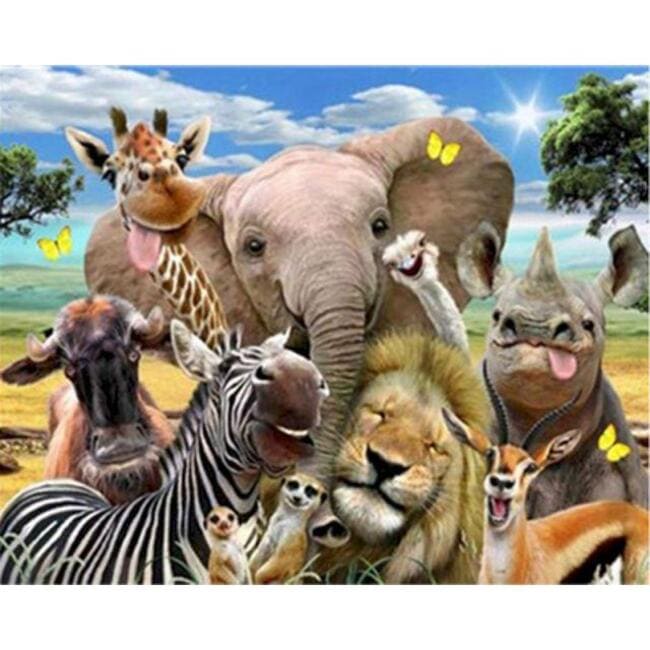 Kit pintura numerada  - Animais amorosos