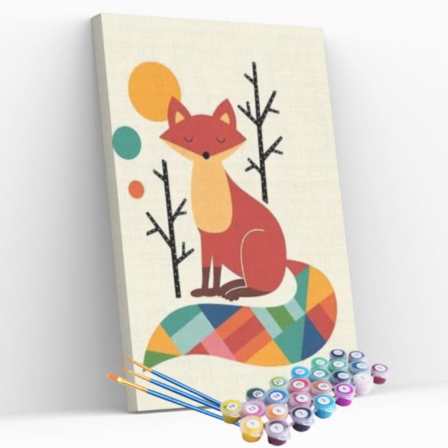 Kit pintura numerada - Raposa desenho