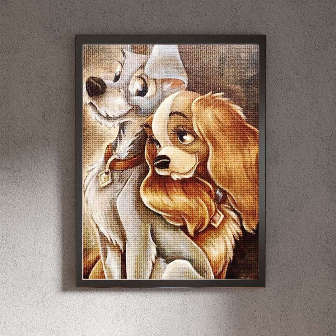 Kit Arte com Diamante - Dama e o Vagabundo
