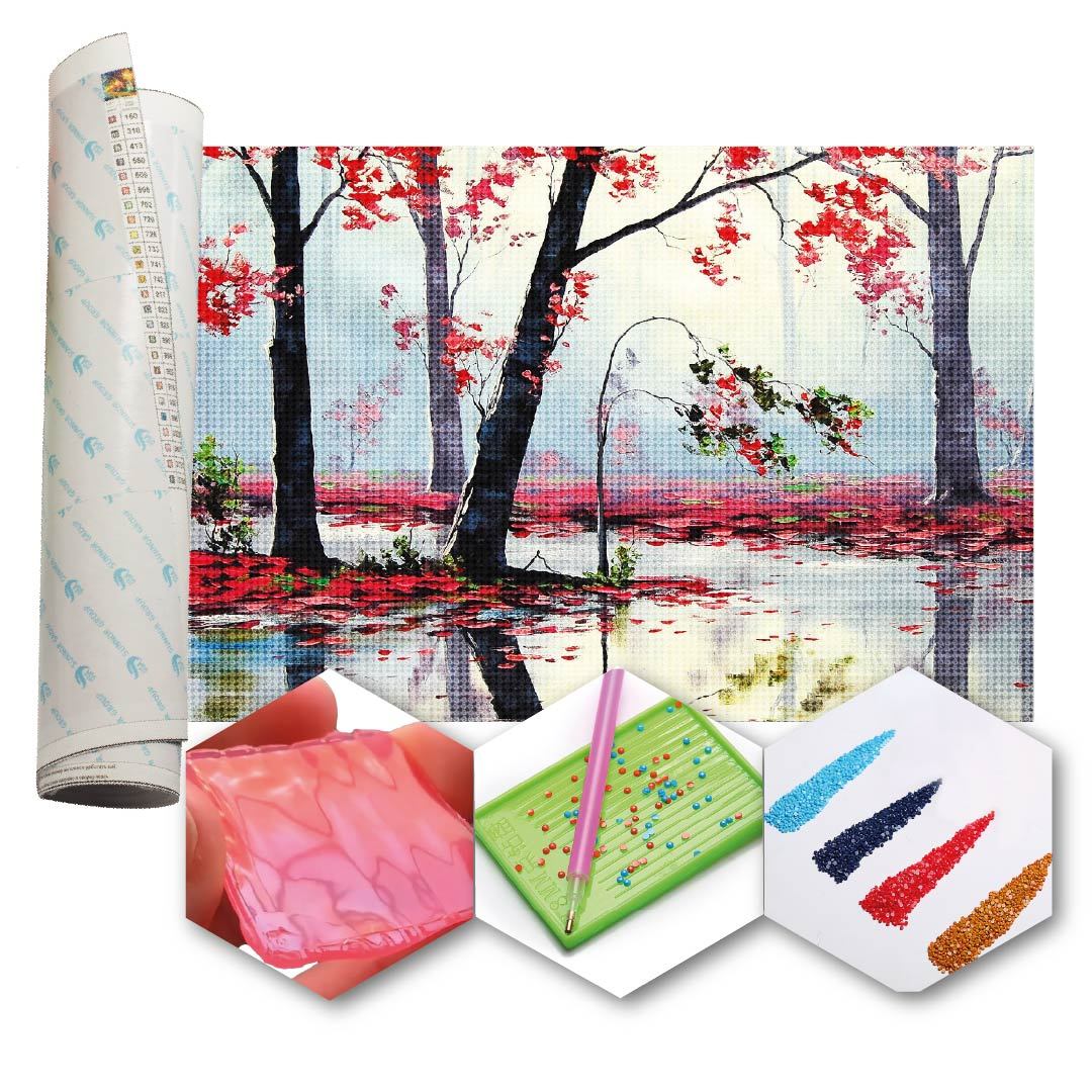 Kit Arte com Diamante - Alvorecer da Cerejeira