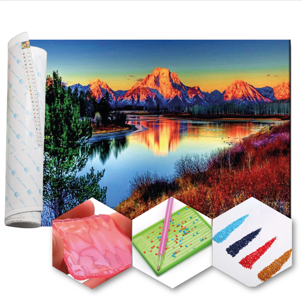 Kit Arte com Diamante - Amanhecer nas Montanhas