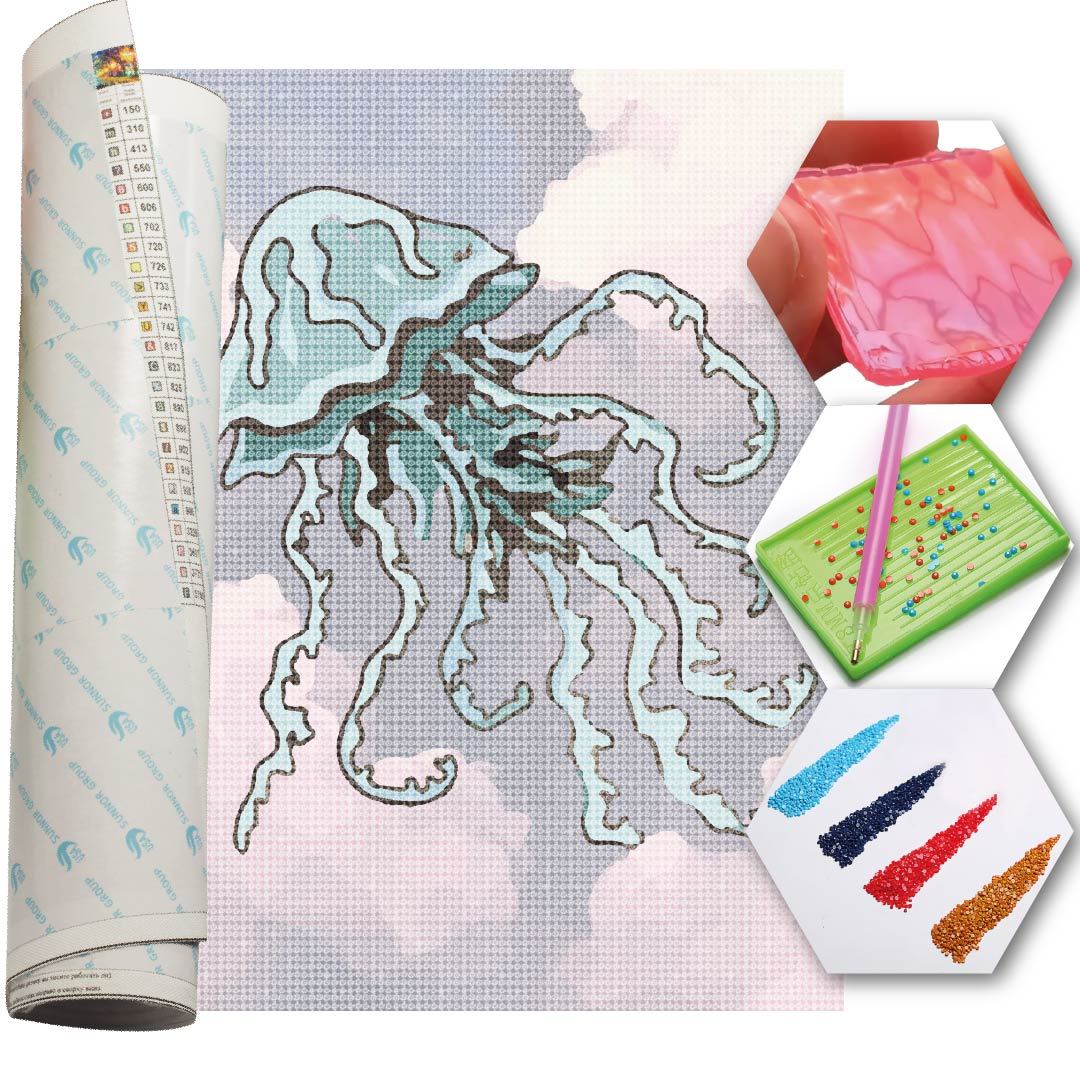 Kit Arte com Diamante - Aquário