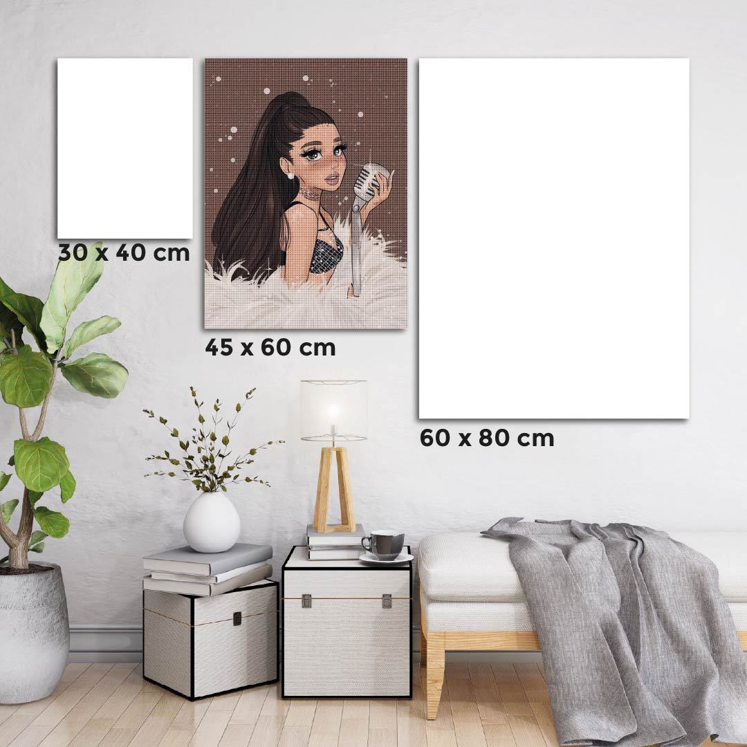 Kit Arte com Diamante - Ariana Grande Plumas