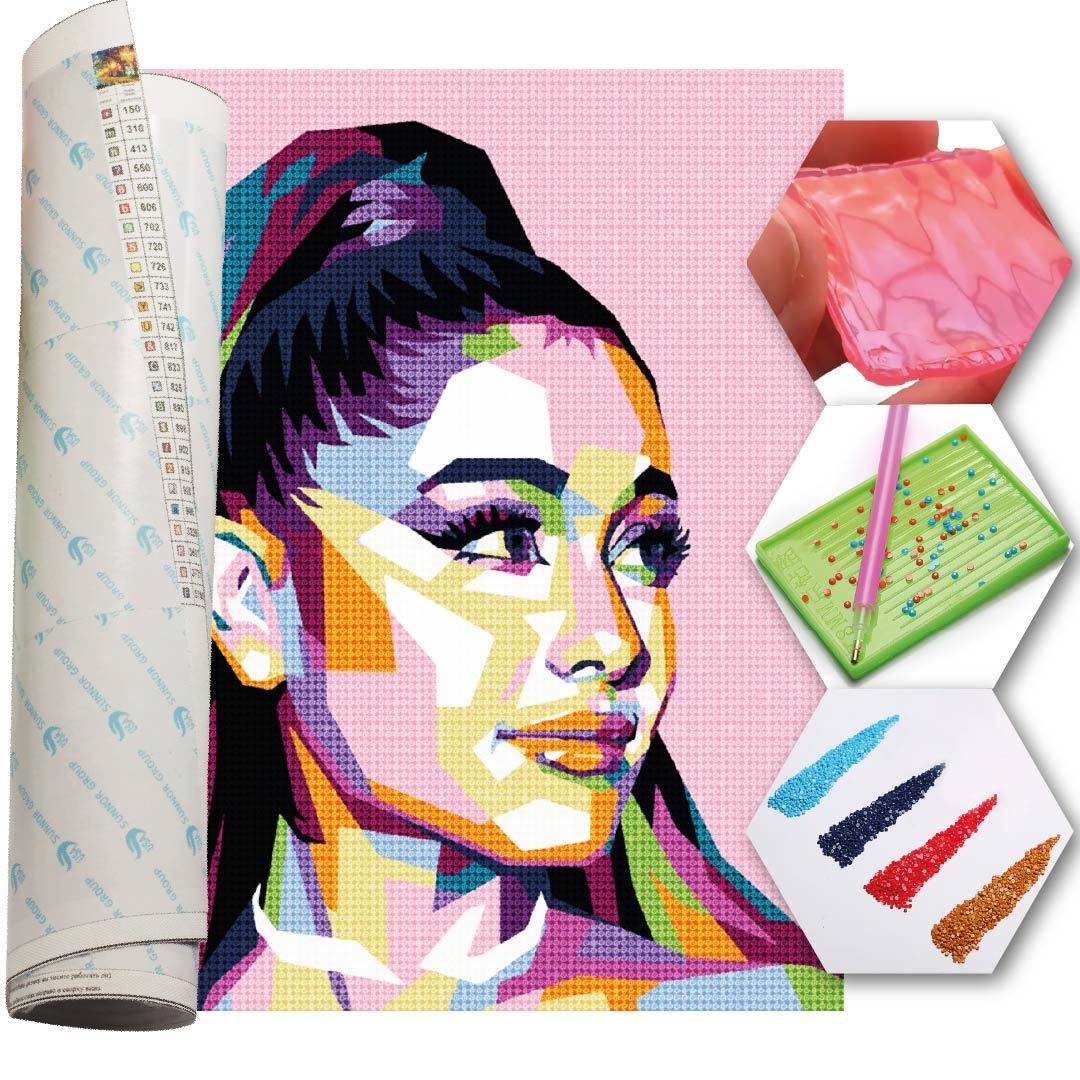 Kit Arte com Diamante - Ariana Grande Mosaico