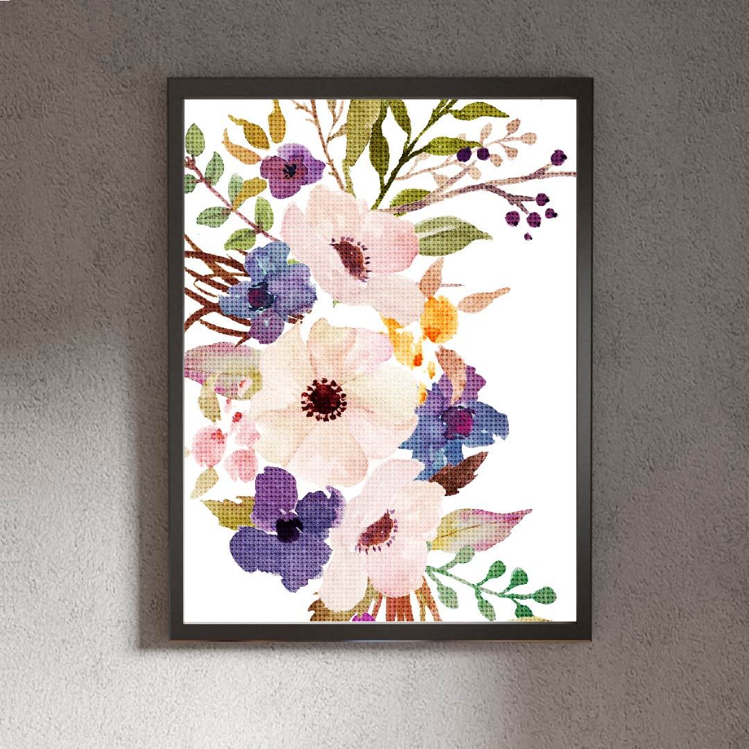 Kit Arte com Diamante - Arranjo de Flores