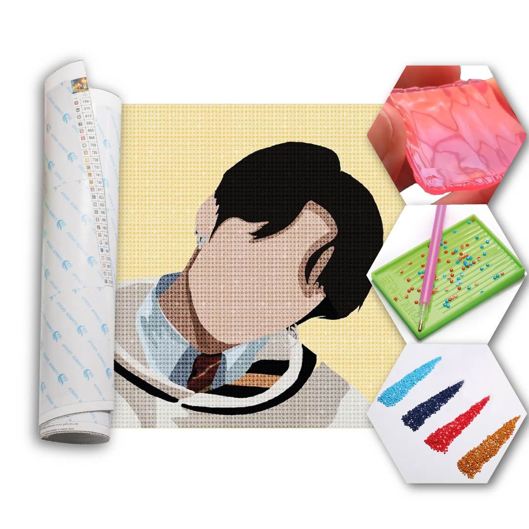 Kit Arte com Diamante -  BTS Jeon Jung-kook - Jung