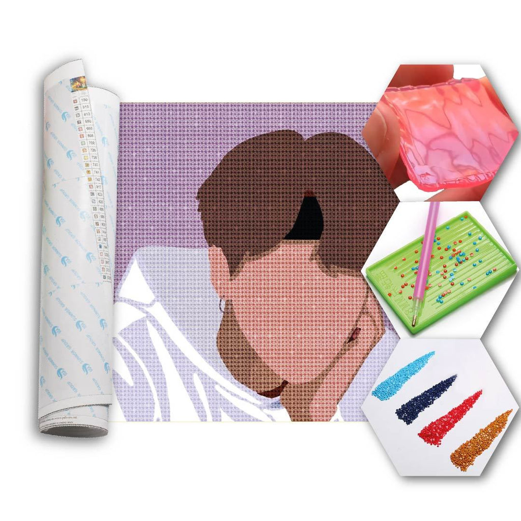Kit Arte com Diamante -  BTS Min Yoon-gi - Suga
