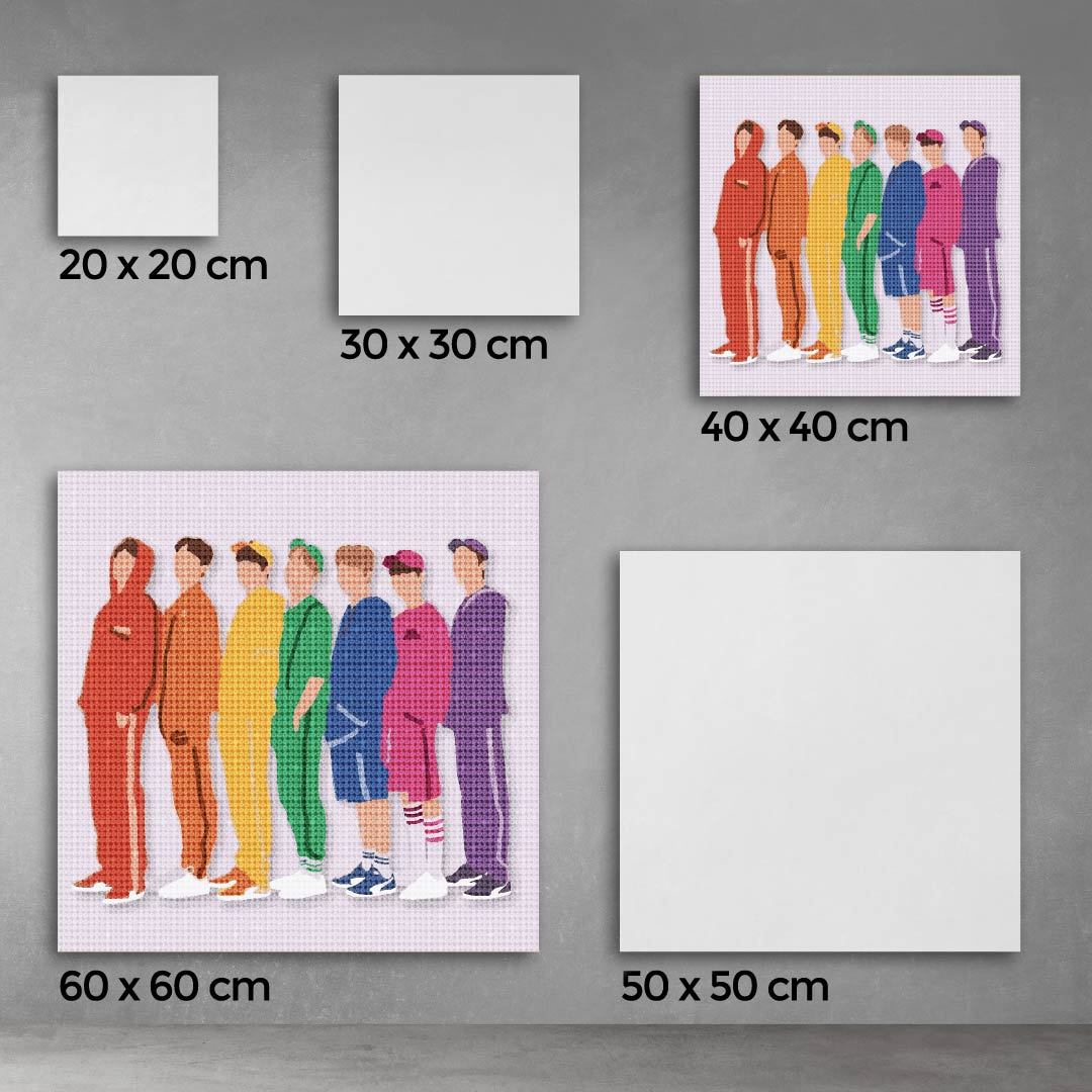 Kit Arte com Diamante - BTS Raibow