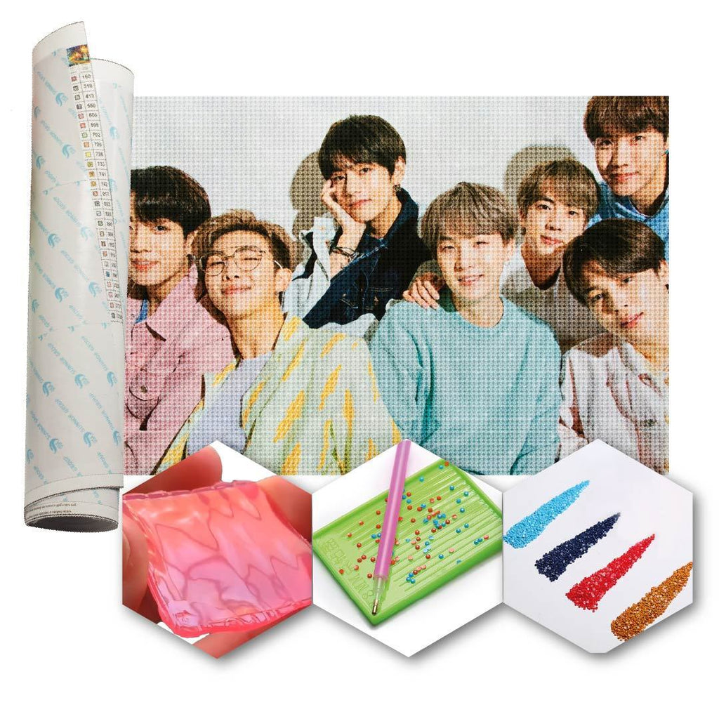 Kit Arte com Diamante - BTS smile Crew