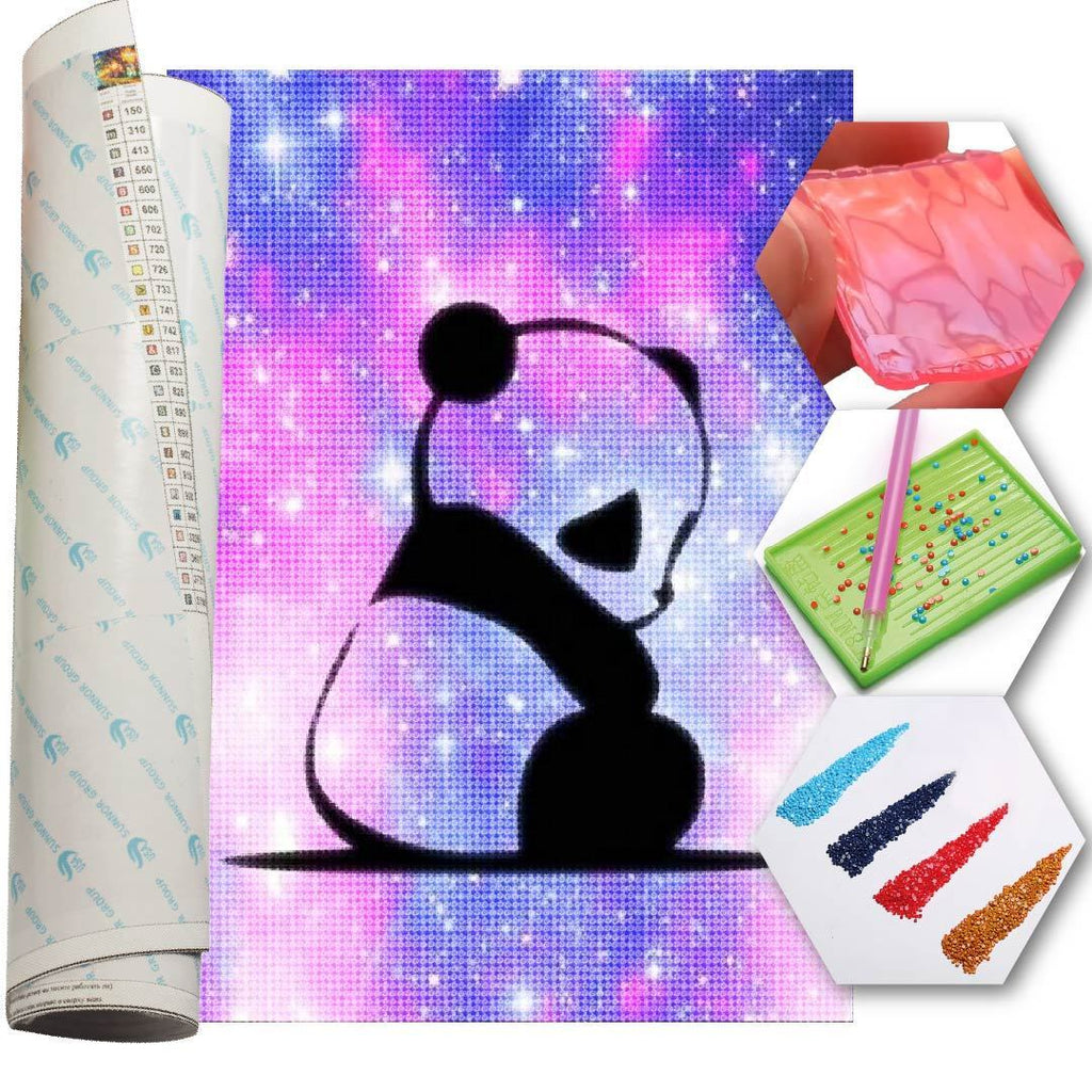 Kit Arte com Diamantes - Baby Panda Iluminado
