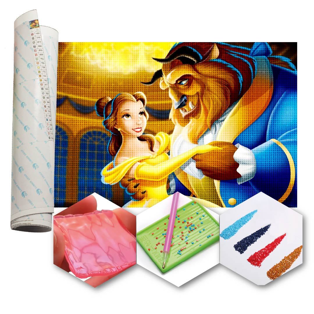 Kit Arte com Diamante - Bela e a Fera