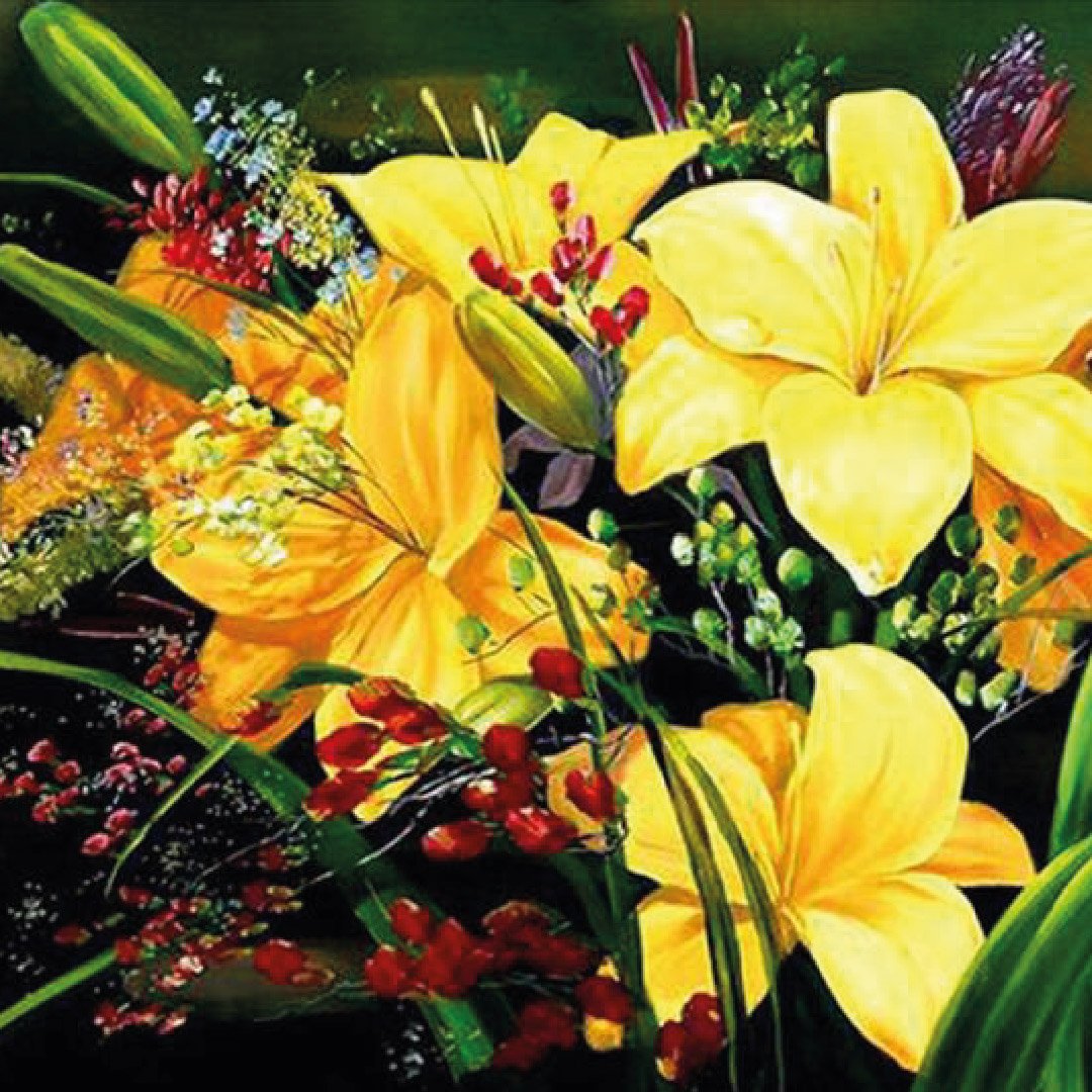 Kit Arte com Diamante - Buque de Flores