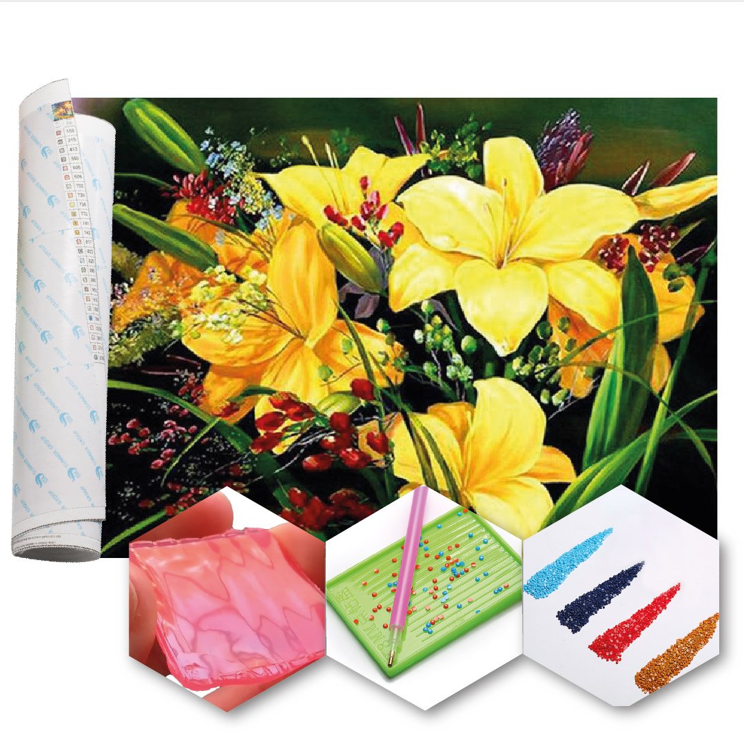 Kit Arte com Diamante - Buque de Flores