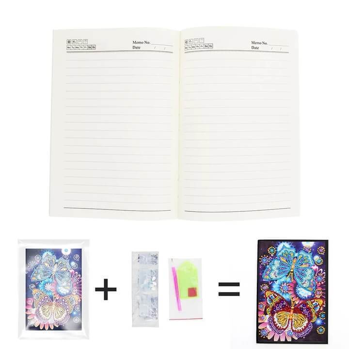 Caderno de pintura de diamante de romance de borboleta