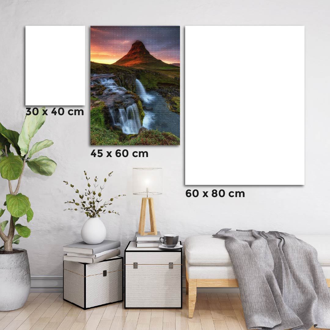 Kit Arte com Diamante - Cachoeira no Penhasco