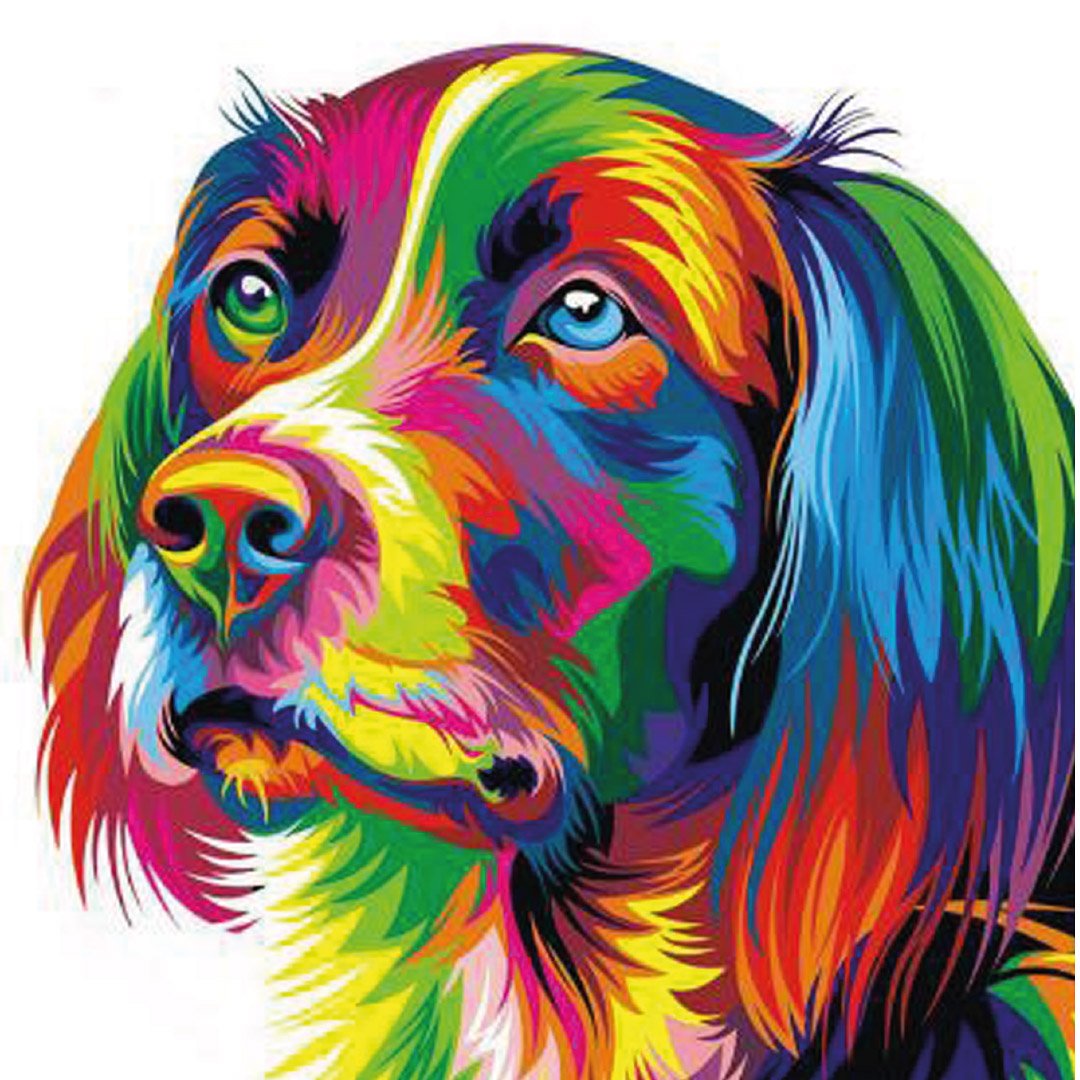 Kit Arte com Diamante - Cachorro Psicodélico
