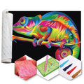 Kit Arte com Diamante - Camaleão Psicodélico