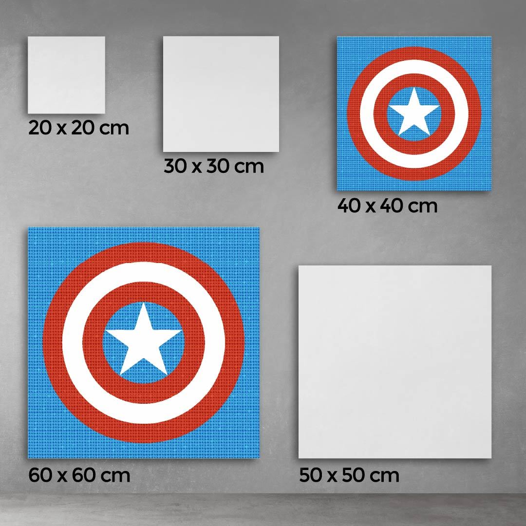 Kit Arte com Diamante -  Escudo Capitão América