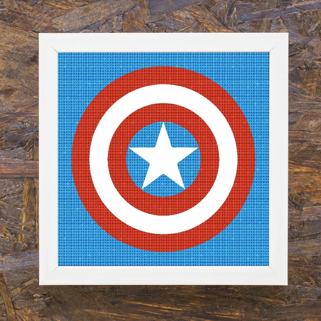 Kit Arte com Diamante -  Escudo Capitão América