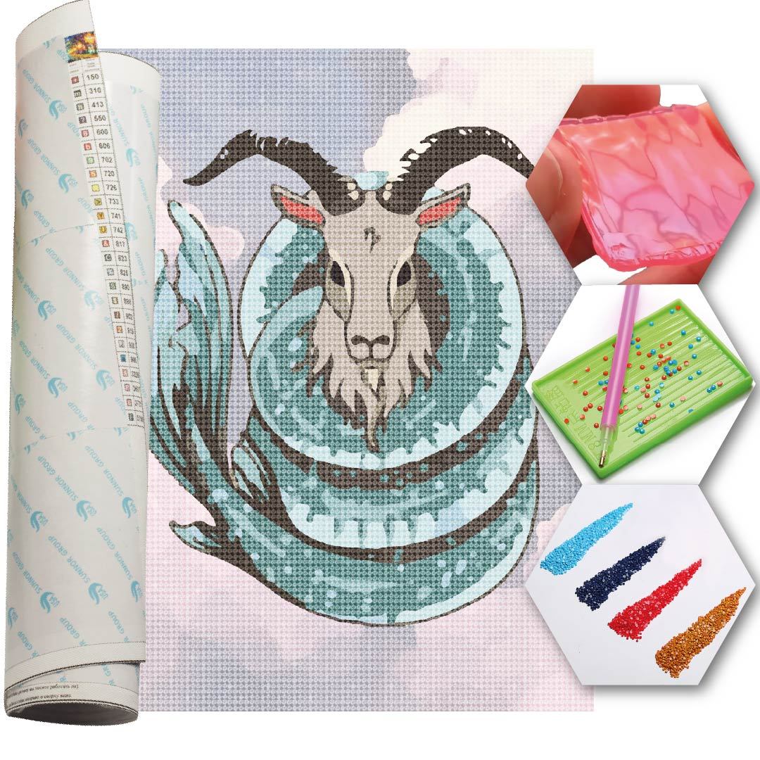 Kit Arte com Diamante - Capricórnio