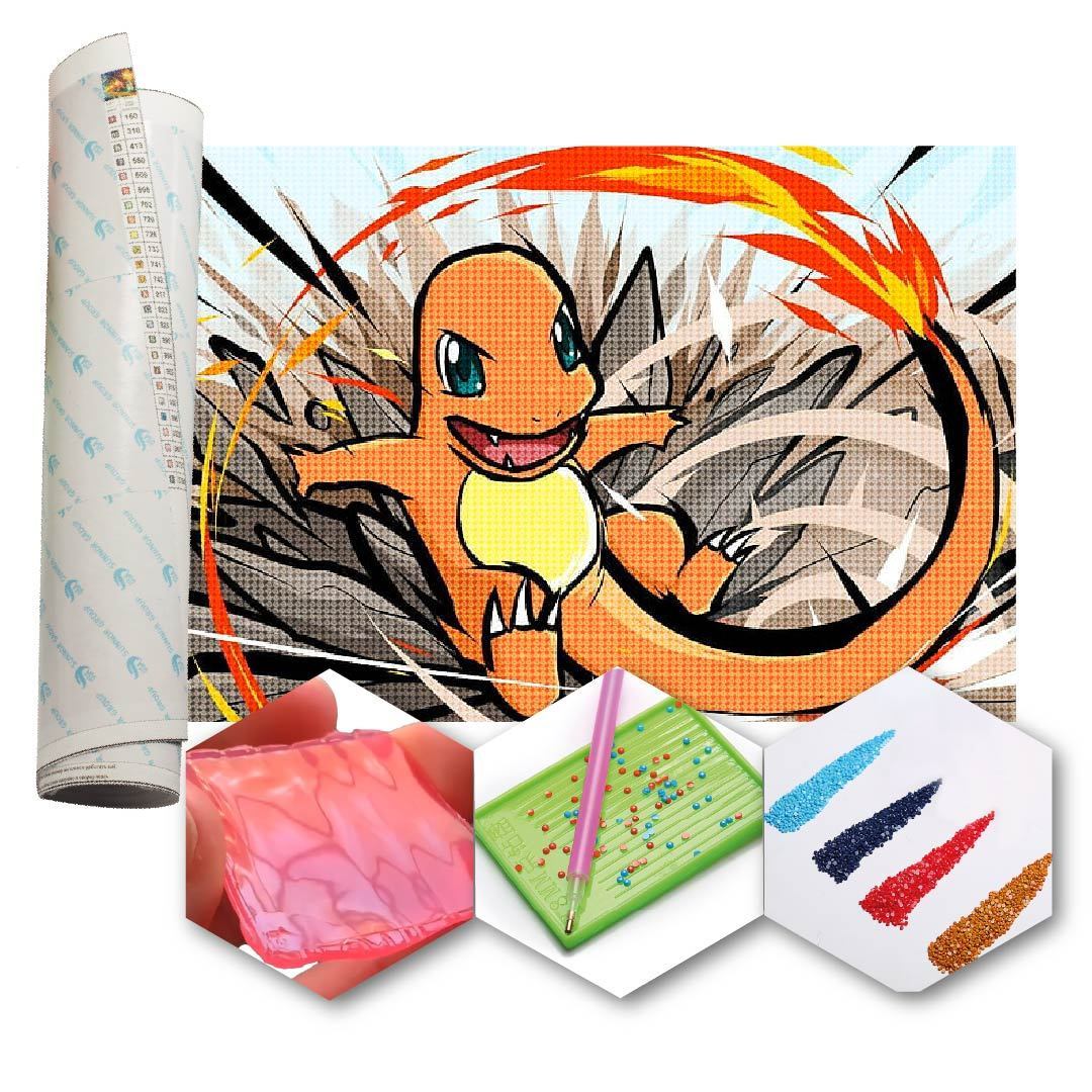 Kit Arte com Diamante - Charmander