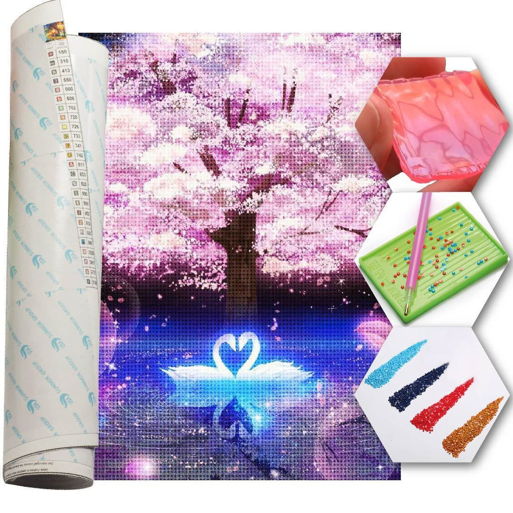 Kit Arte com Diamantes - Cisnes Romanticos