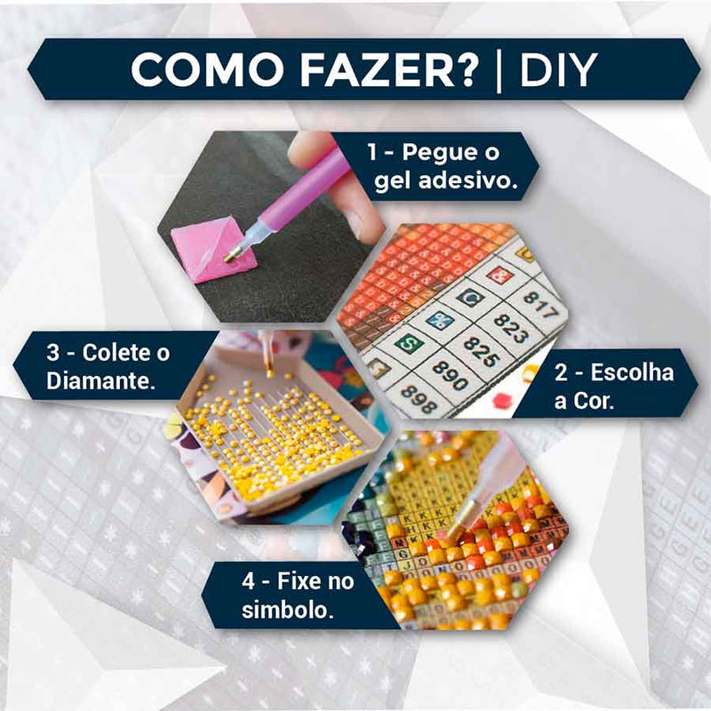 Kit Arte com Diamante - Olhos de Gato