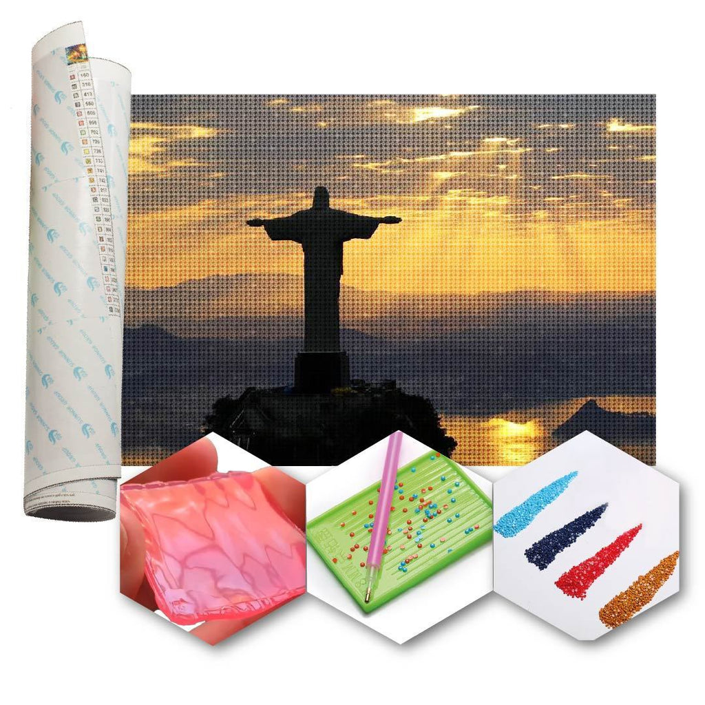 Kit Arte com Diamante - Cristo Redentor