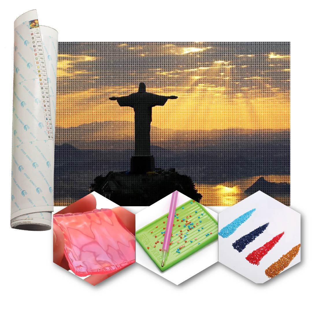 Kit Arte com Diamante - Cristo Redentor