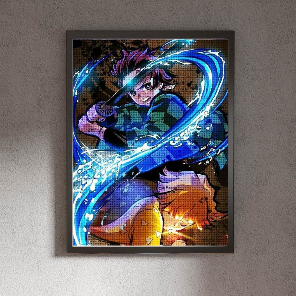 Kit Arte com Diamantes - Demon Slayer Tanjiro e Nesuko
