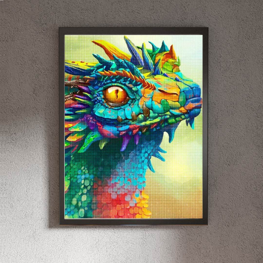 Kit Arte com Diamante - Dragão Colorido