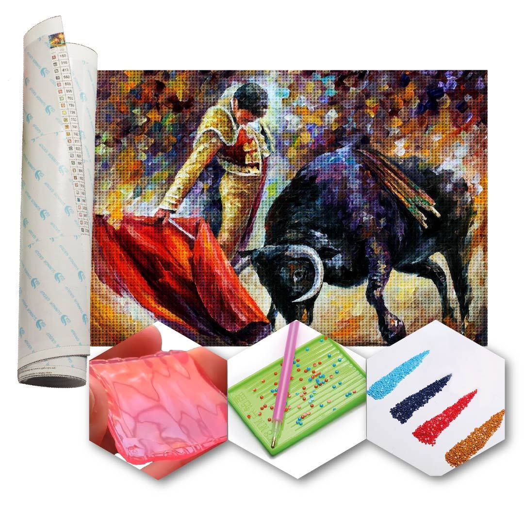 Kit Arte com Diamante - Espanha Touro