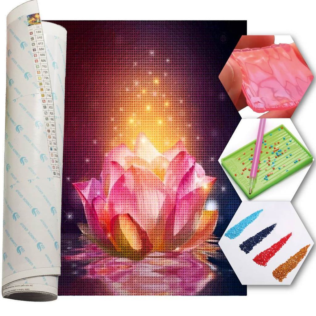 Kit Arte com Diamante - Flor de Lótus