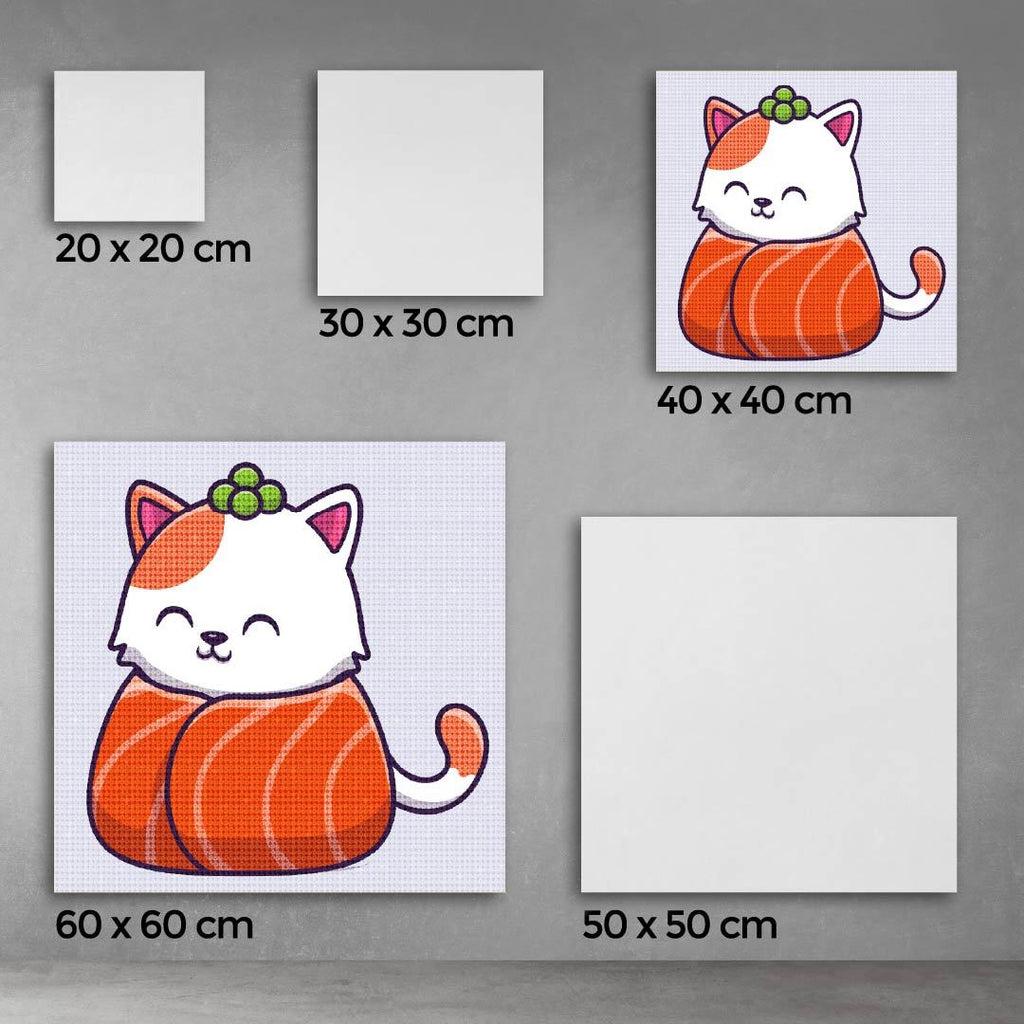 Kit Arte com Diamante - Gato no Sushi